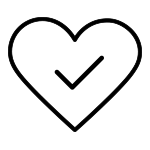 Heart icon with tick in the middle