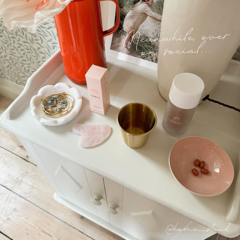 Various Lumity products on dresser