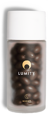 Lumity night supplement in a glass jar
