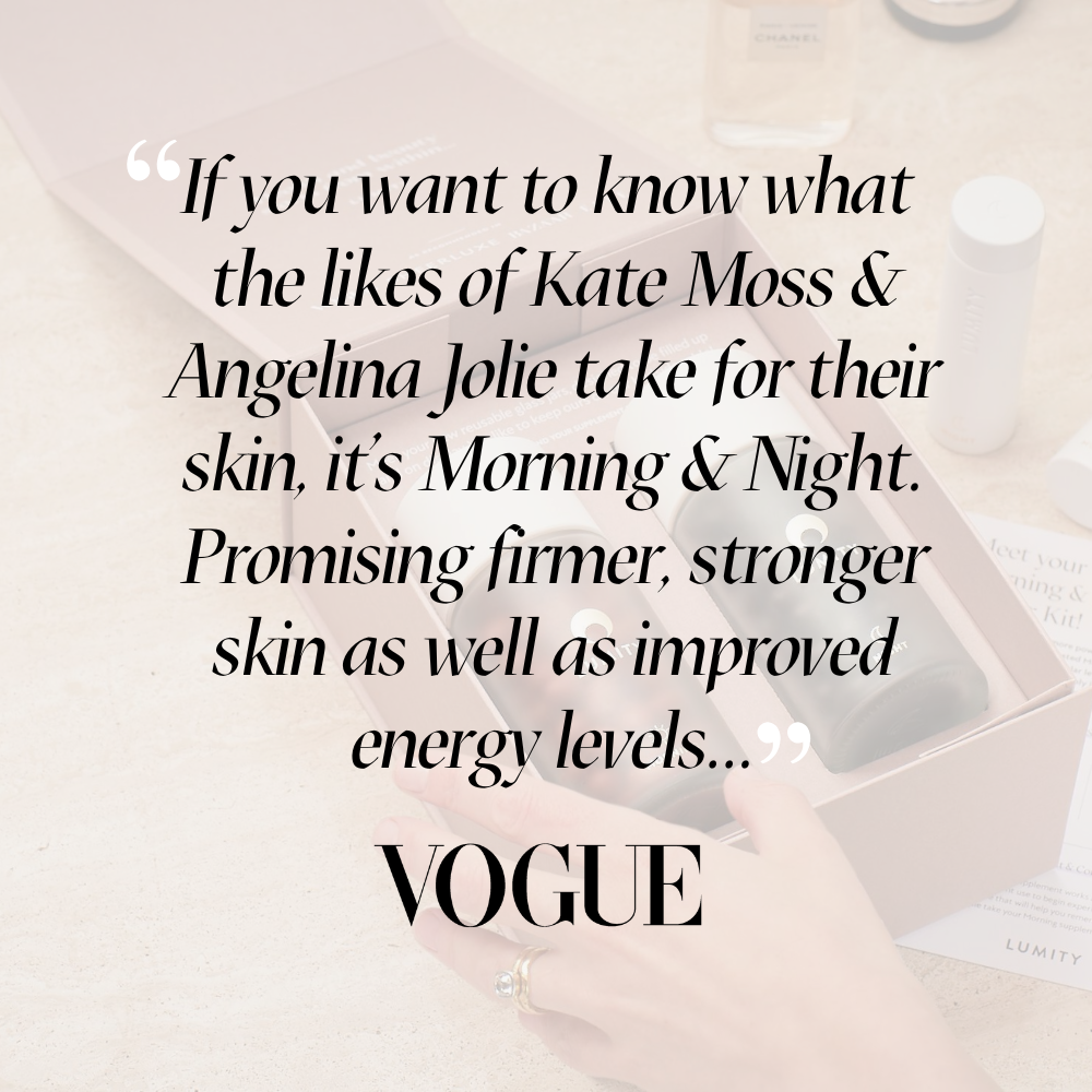 If you want to know what the likes of Kate Moss & Angelina Jolie take for their skin, it's Morning & Night. Promising firmer, stronger skin as well as improved energy levels..." Vogue