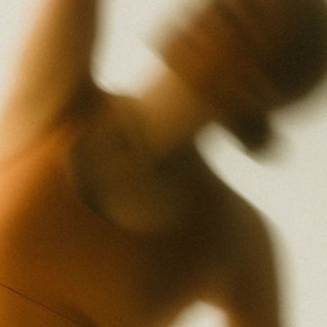 Blurred image of woman doing exercise