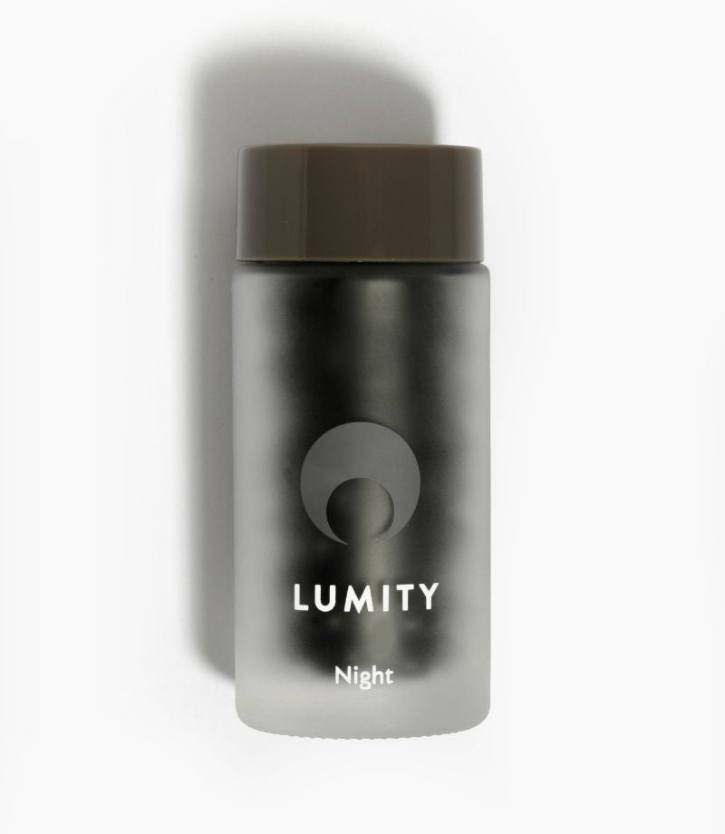 Lumity male night supplement glass jar