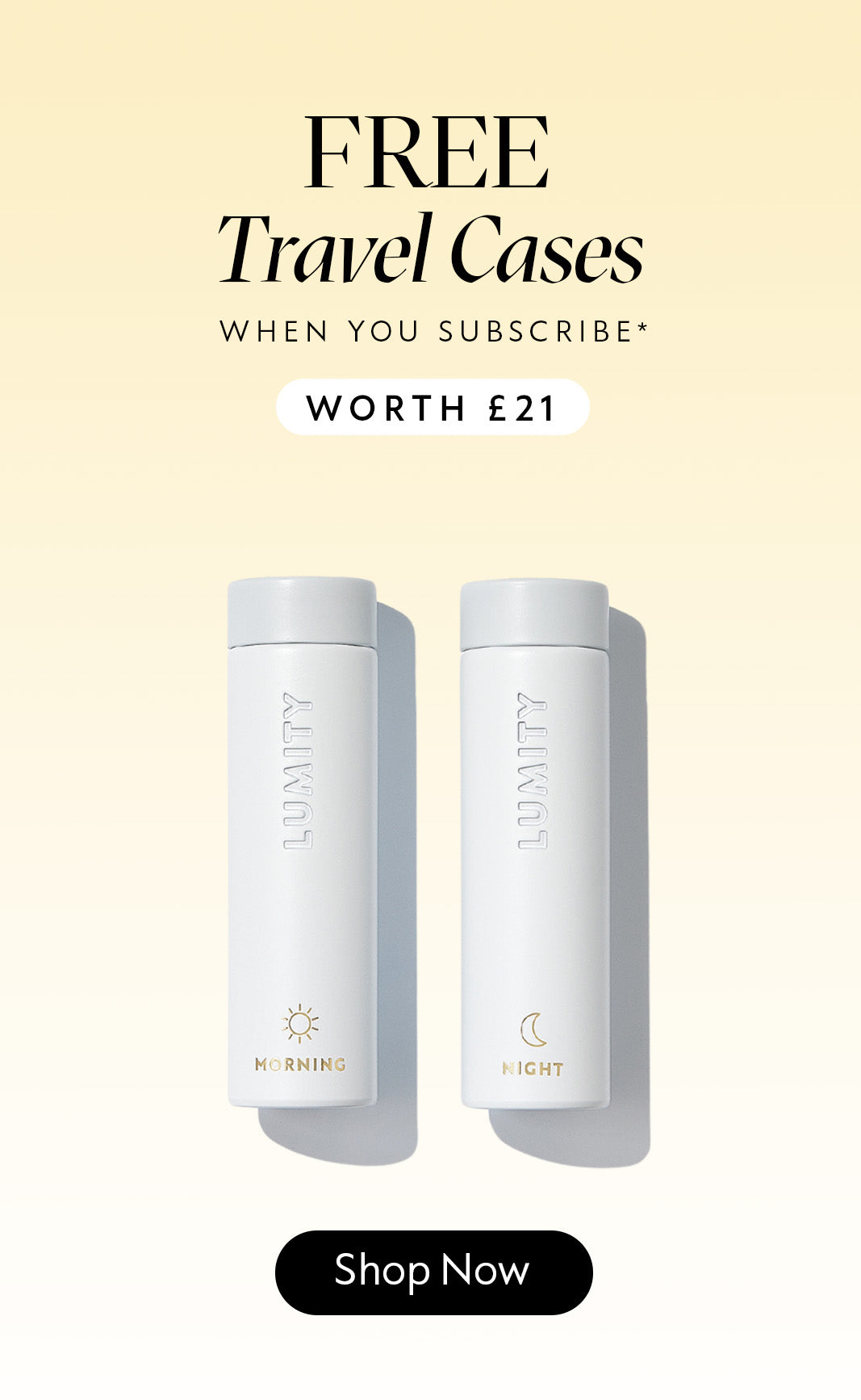 Free travel cases when you subscribe