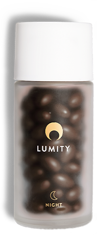 Lumity night supplement in a glass jar 