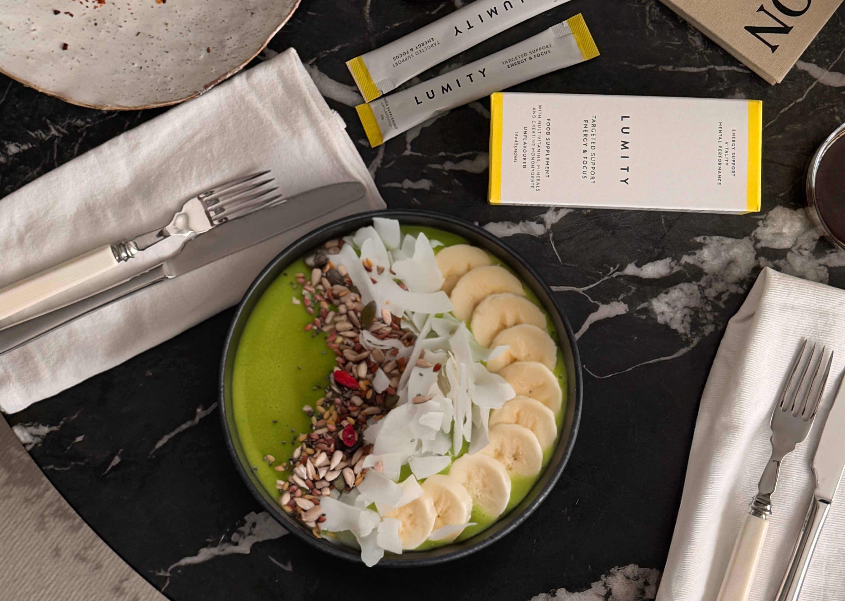 Photo of breakfast energy bowl featuring Lumity's Targeted Support: Energy & Focus